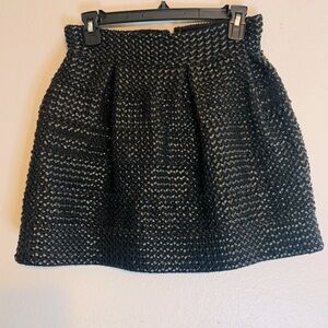 Bniina Women’s Weaved Pleated Black Mini Skirt. Size S. SKU 270